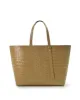 Croco Engraved Leather Shopping Bag Beige sold by Ivalo.com