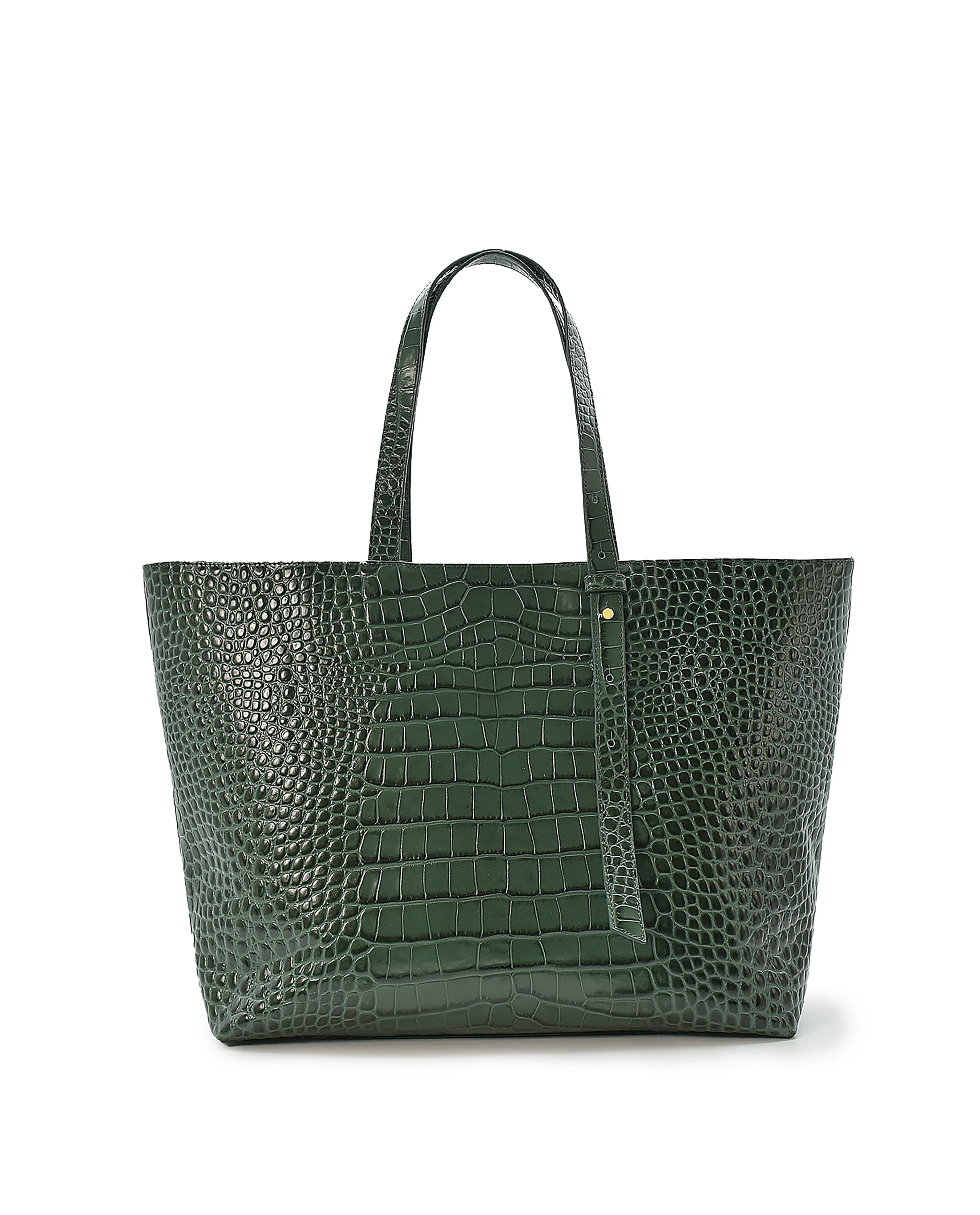 Croco Engraved Leather Shopping Bag Green sold by Ivalo.com product image thumbnail 3