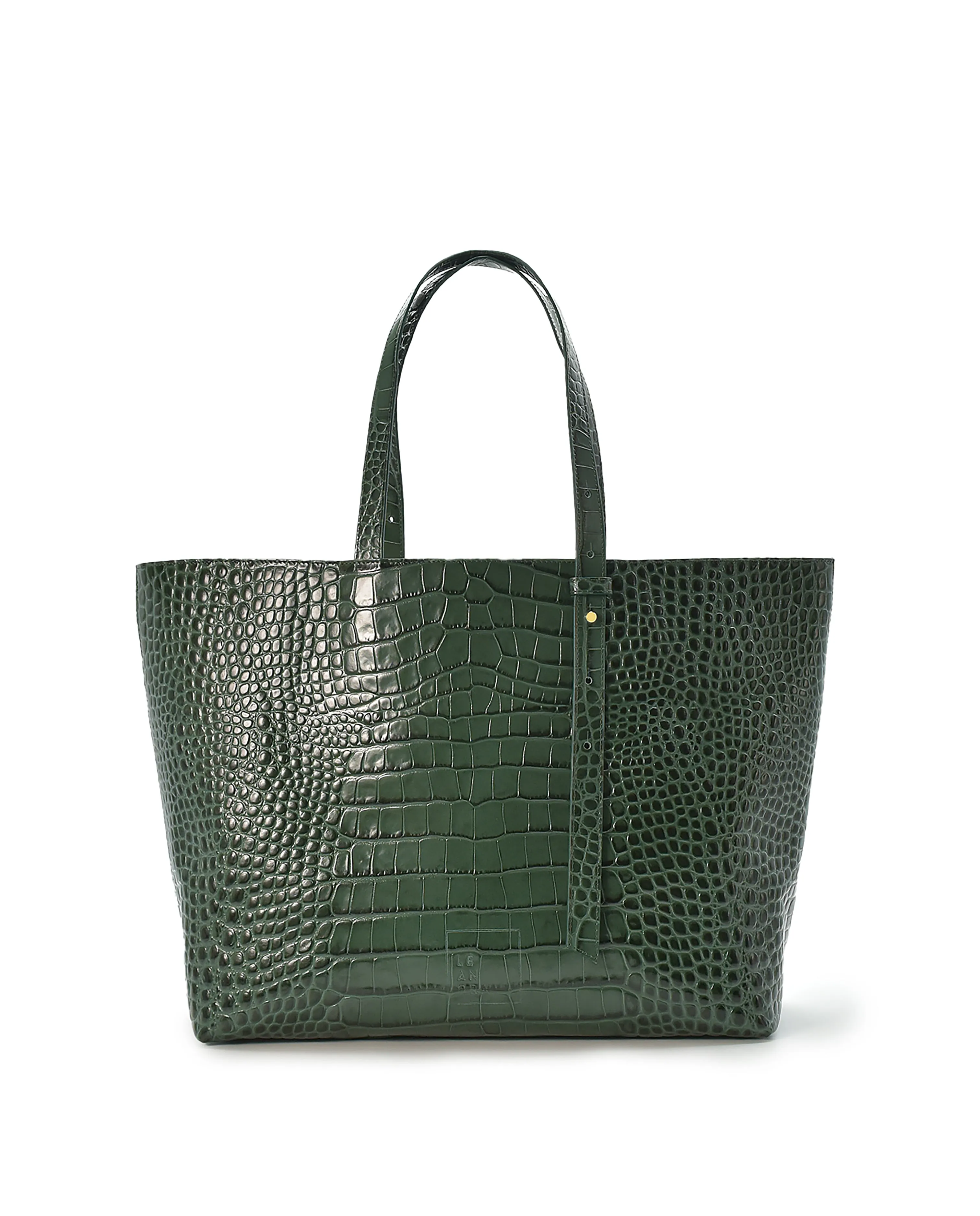 Croco Engraved Leather Shopping Bag Green sold by Ivalo.com product image thumbnail 5