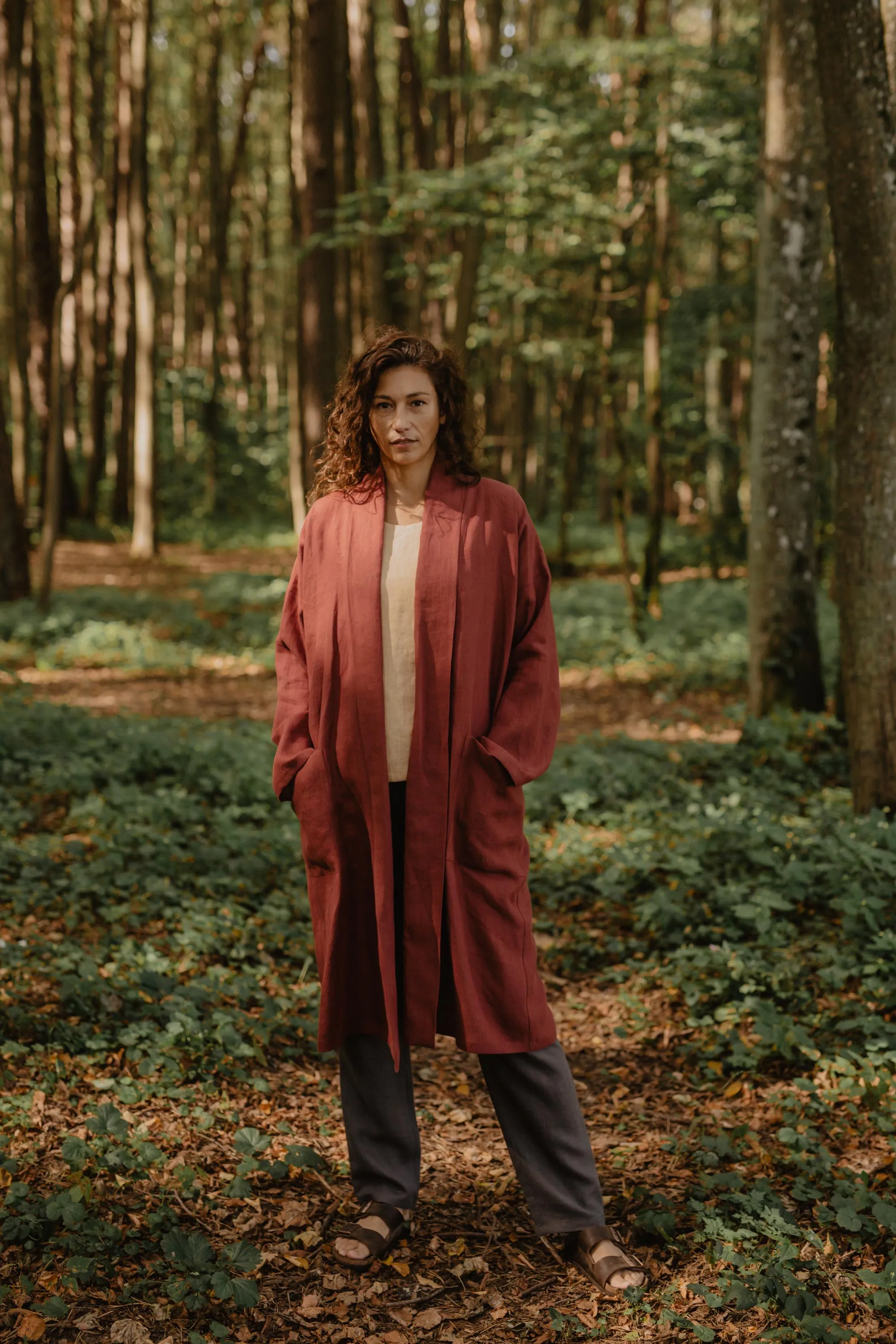 Vilnius Mid-Length Linen Coat sold by Ivalo.com product image thumbnail 3