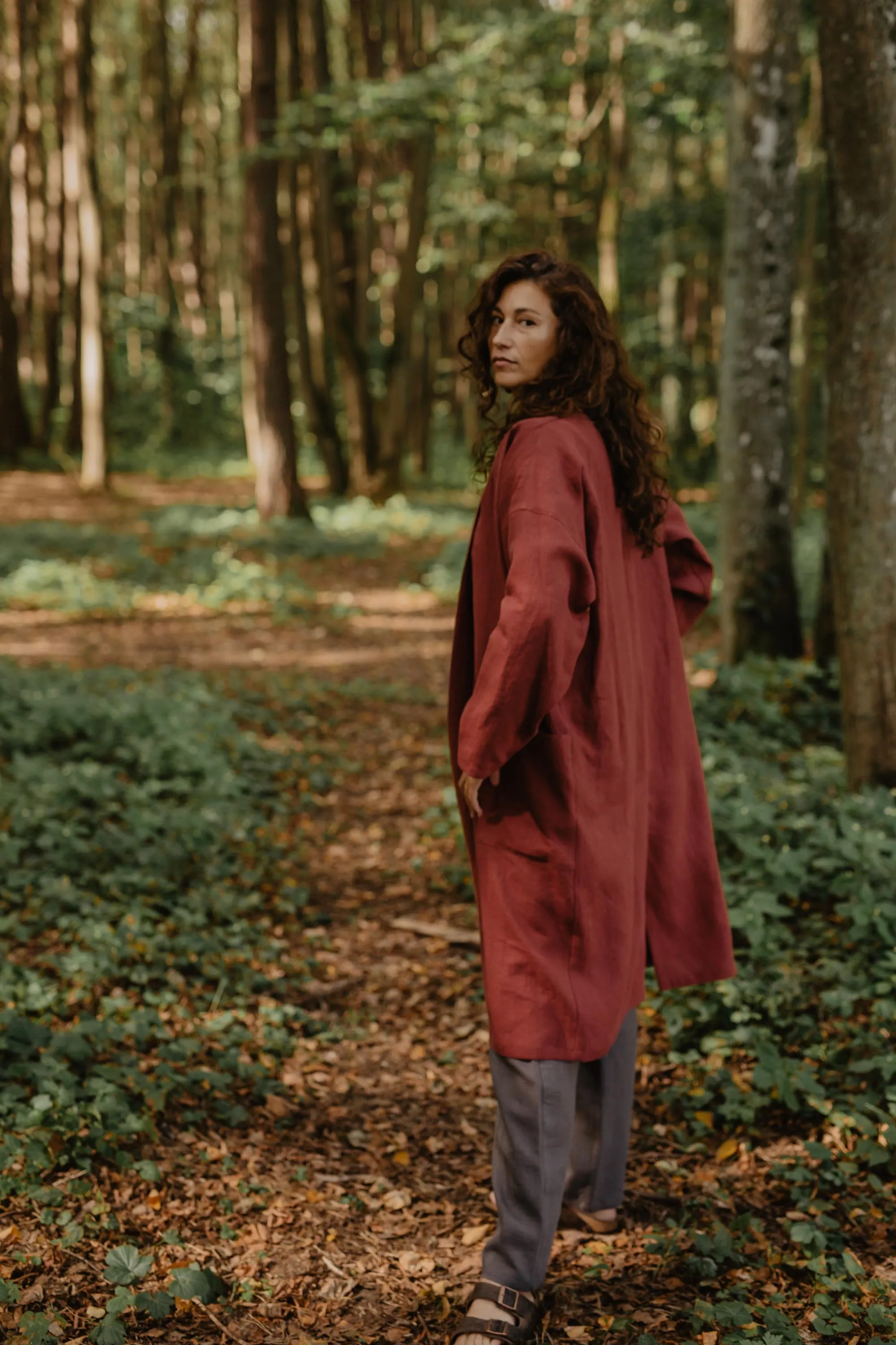 Vilnius Mid-Length Linen Coat sold by Ivalo.com product image thumbnail 4