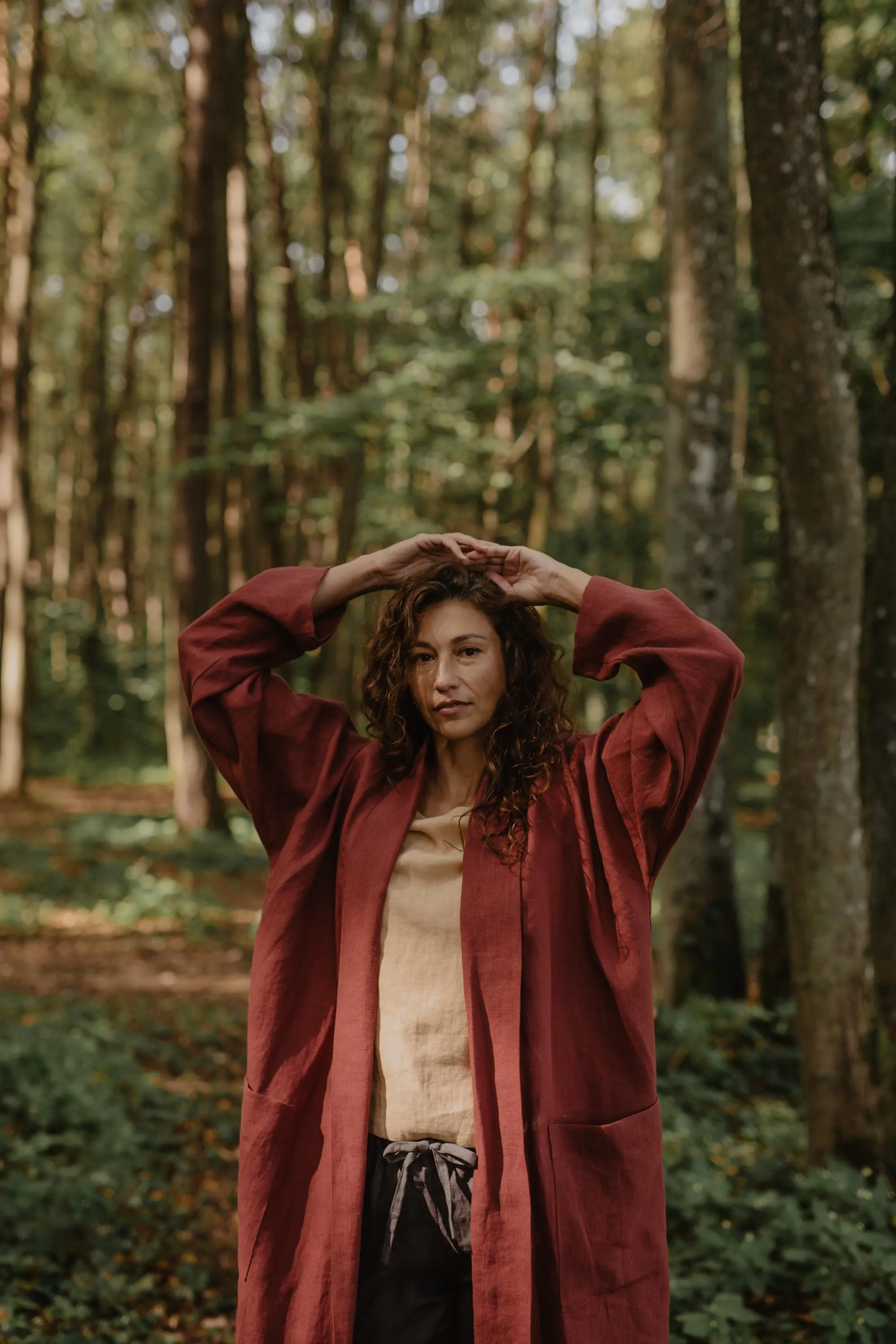 Vilnius Mid-Length Linen Coat sold by Ivalo.com product image thumbnail 2