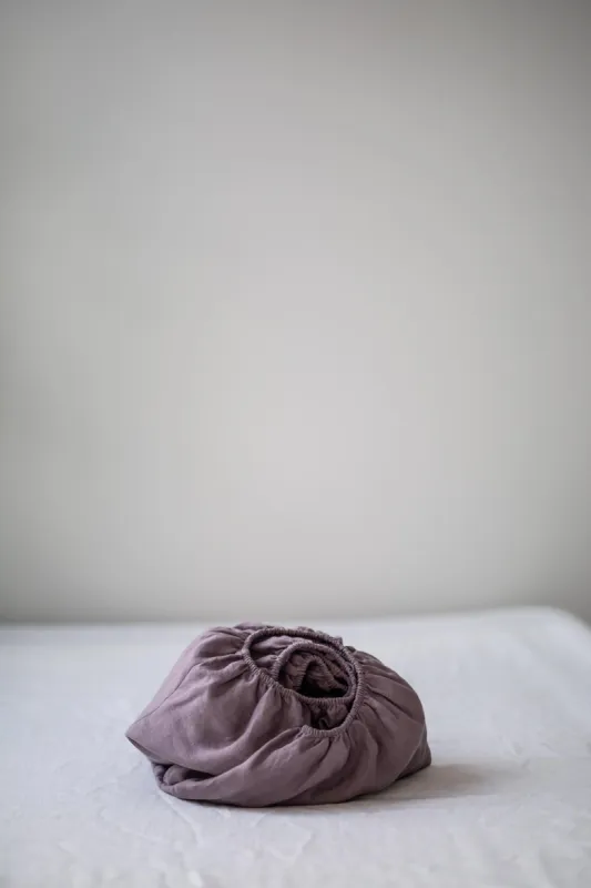 Linen Fitted Sheet Dusty Lavender sold by Ivalo.com
