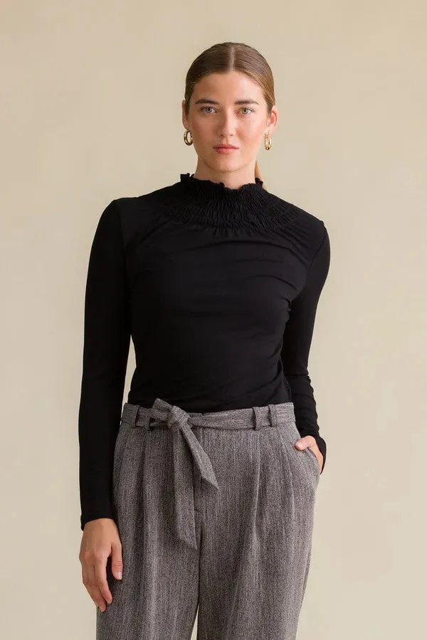 Nikoletta High Collar Blouse Black sold by Ivalo.com