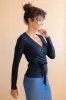 Wrap-Over Top Olivier Black Long Sleeves sold by Ivalo.com
