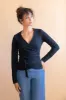 Wrap-Over Top Olivier Black Long Sleeves sold by Ivalo.com
