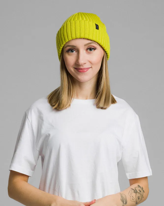 Dakota Merino Wool Beanie Lime sold by Ivalo.com