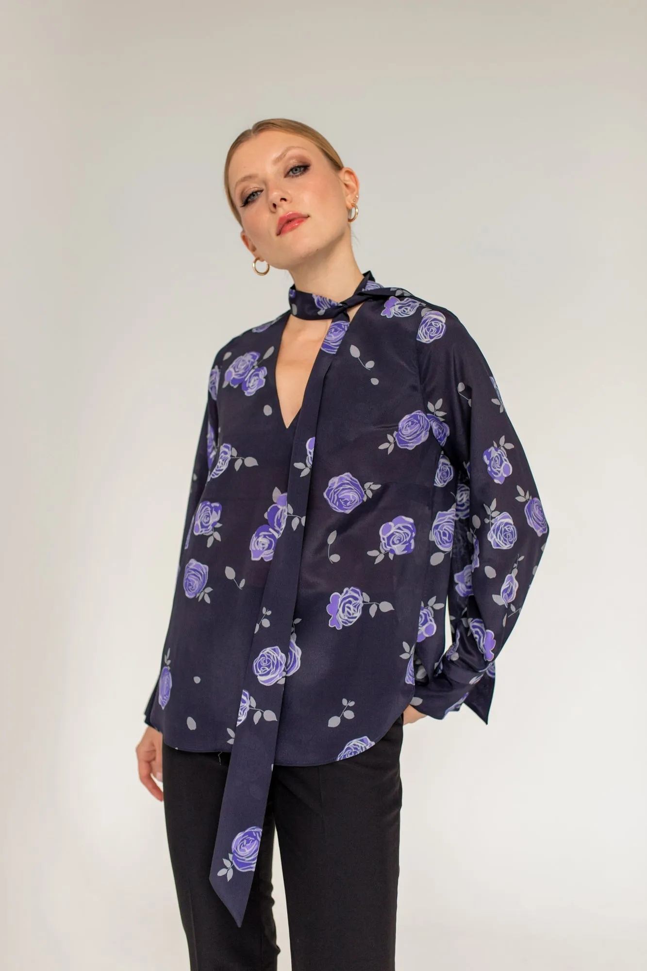 Silk Blouse With A Sash Rose sold by Ivalo.com product image thumbnail 5