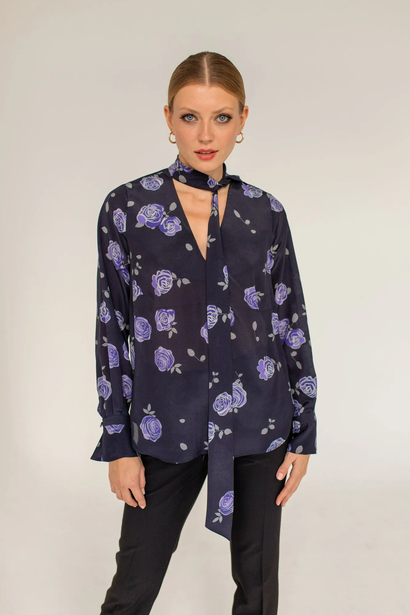 Silk Blouse With A Sash Rose sold by Ivalo.com product image thumbnail 3