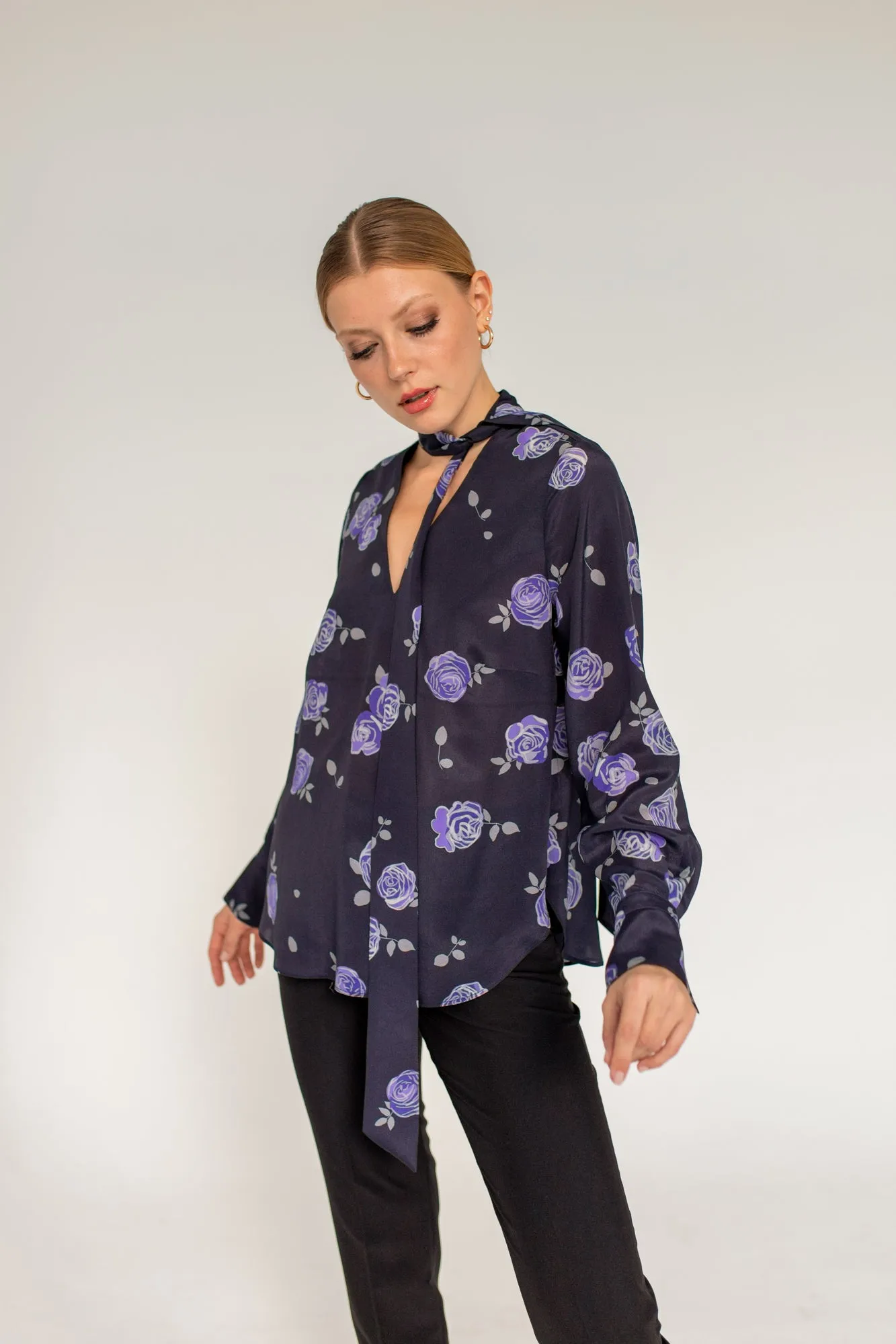 Silk Blouse With A Sash Rose sold by Ivalo.com