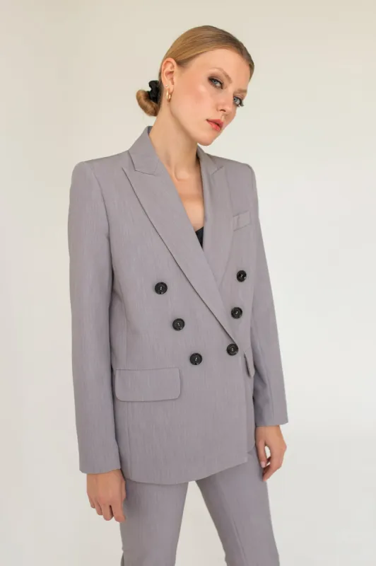 Double-Breasted Blazer Gray sold by Ivalo.com