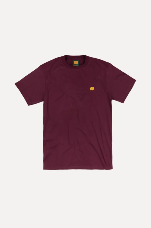Organic Essential T-Shirt Burgundy sold by Ivalo.com
