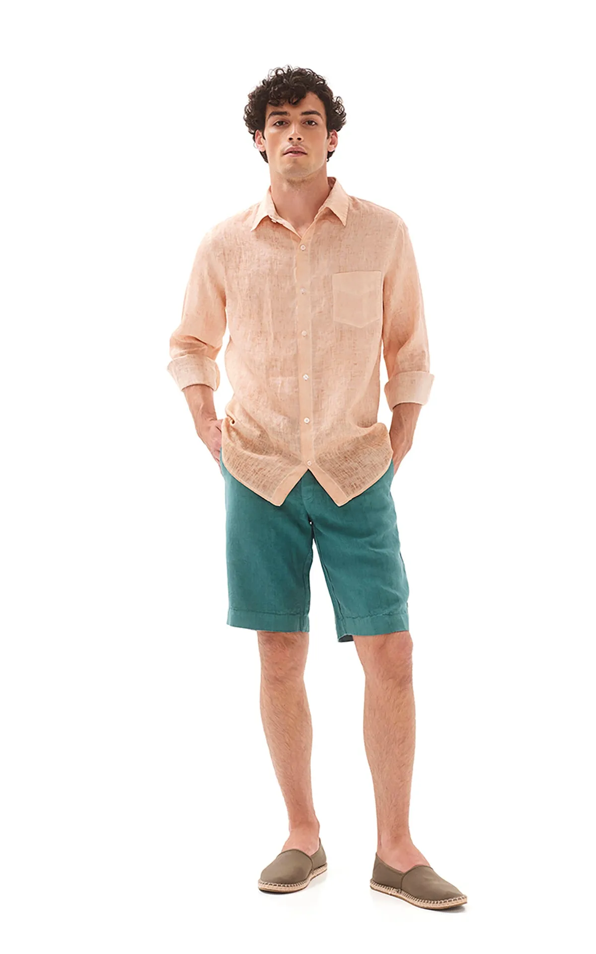 Back Pockets Linen Bermuda sold by Ivalo.com