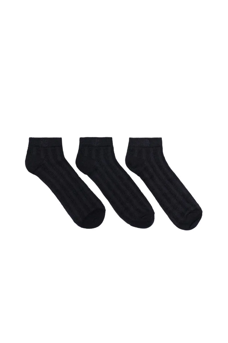 3-Pack Ankle Socks All Black sold by Ivalo.com