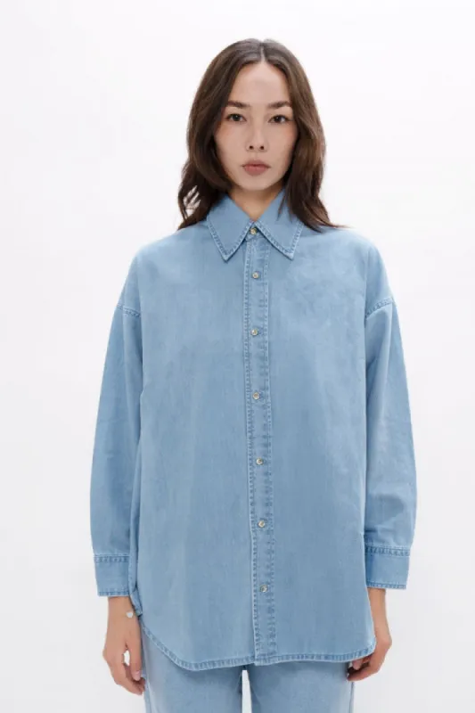 Louisiana MSY Classic Denim Shirt Sky sold by Ivalo.com