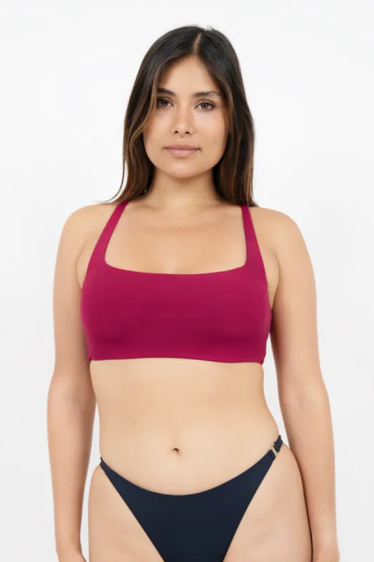 Crete HER Cross Back Bikini Top Red Coral made by Ivalo.com