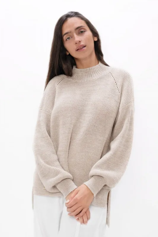 Ottawa YOW High Neck Sweater Sand Marl sold by Ivalo.com
