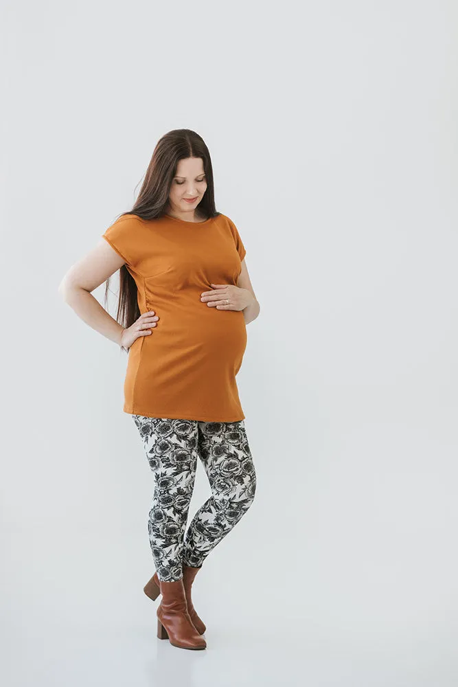Cap Sleeve Maternity Tunic Ochre sold by Ivalo.com