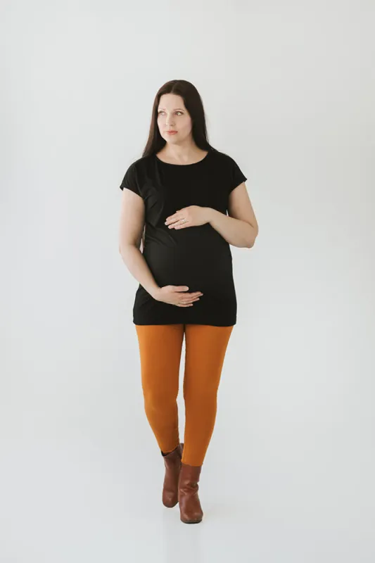 Cap Sleeve Maternity Tunic Black made by Ivalo.com