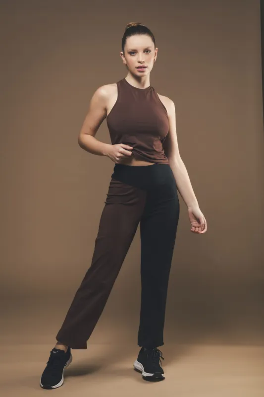 Straight Leg Trousers in Black and Brown sold by Ivalo.com