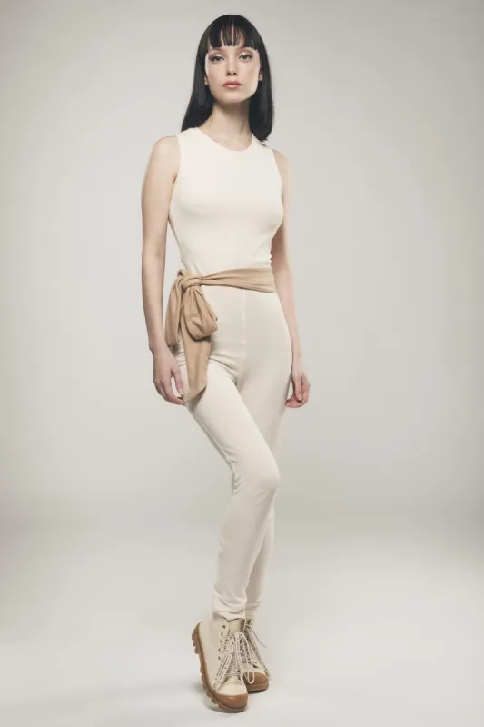 Stretch Jumpsuit in Ecru sold by Ivalo.com