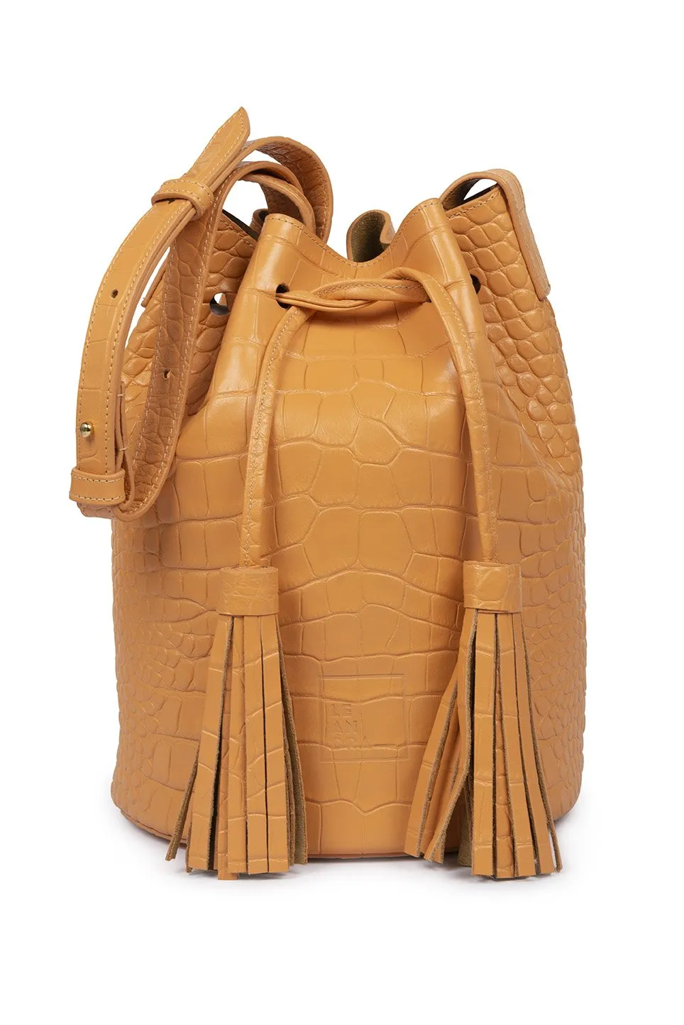 Leandra Mini Bucket Bag Croco Soft Grapefruit sold by Ivalo.com