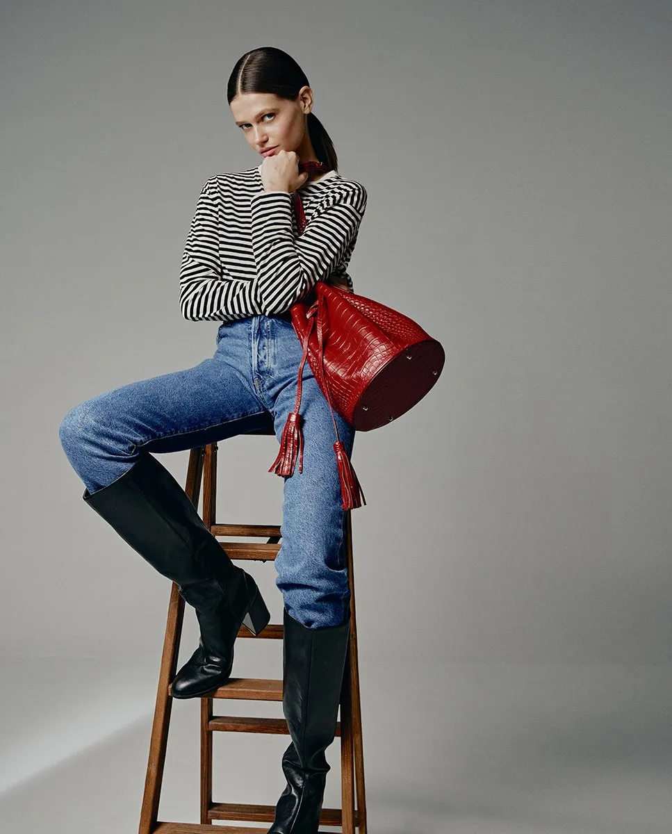 Leandra Bucket Bag Croco Red sold by Ivalo.com product image thumbnail 4
