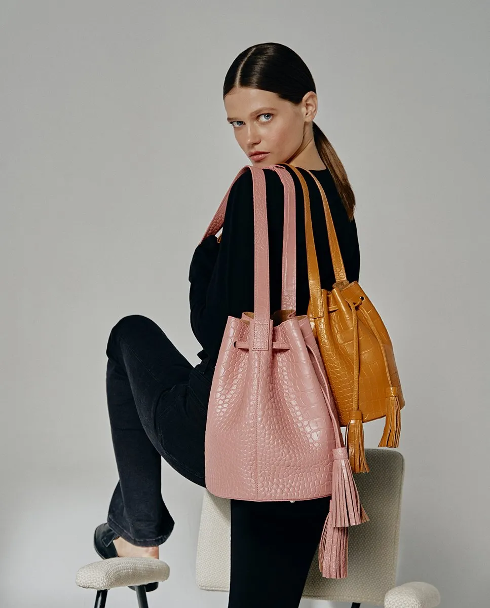 Leandra Bucket Bag Croco Soft Pink sold by Ivalo.com product image thumbnail 2