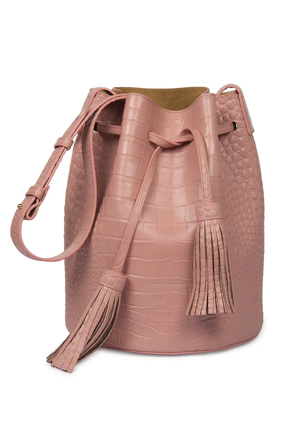 Leandra Bucket Bag Croco Soft Pink sold by Ivalo.com