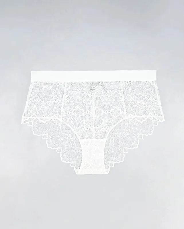 Lace Highwaist Briefs Blanche sold by Ivalo.com