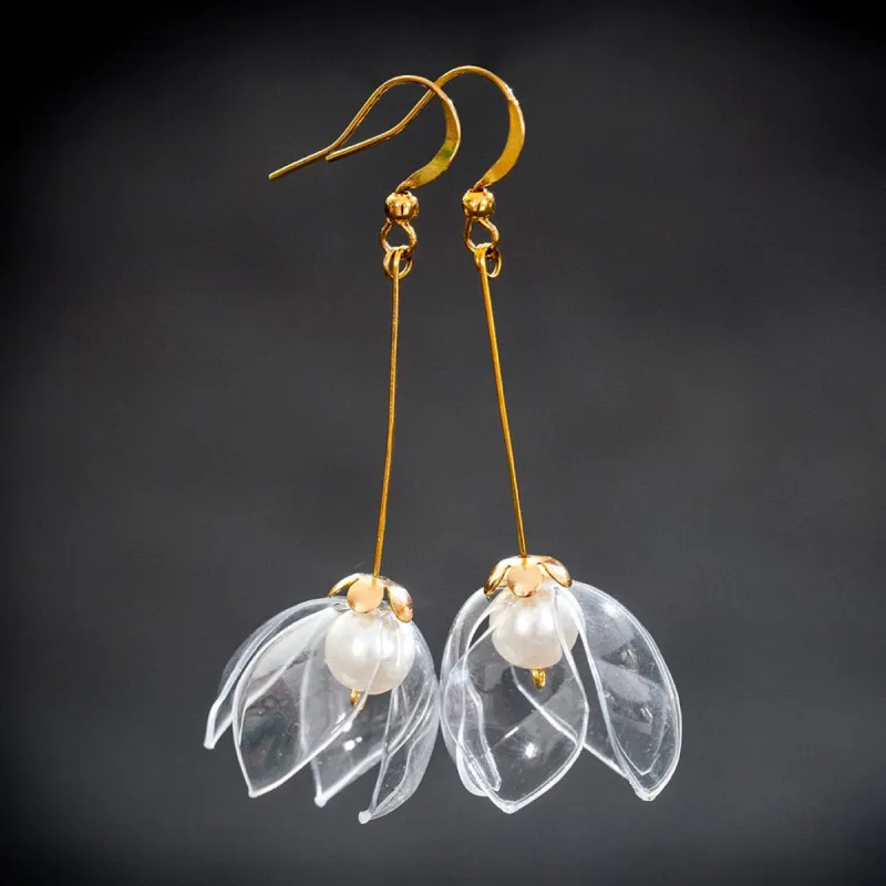 Clear Lily Drop Earrings sold by Ivalo.com