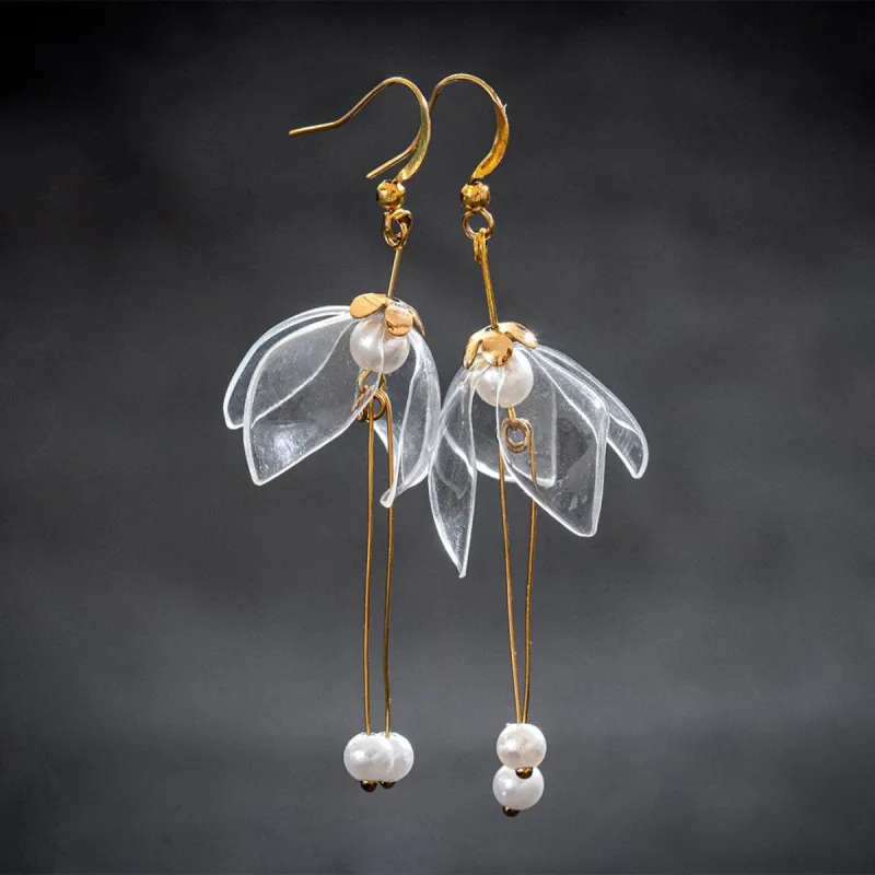 Lily Double-Drop Earrings Clear sold by Ivalo.com