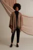 Clarissa Fringed Wool Cashmere Poncho Chestnut sold by Ivalo.com