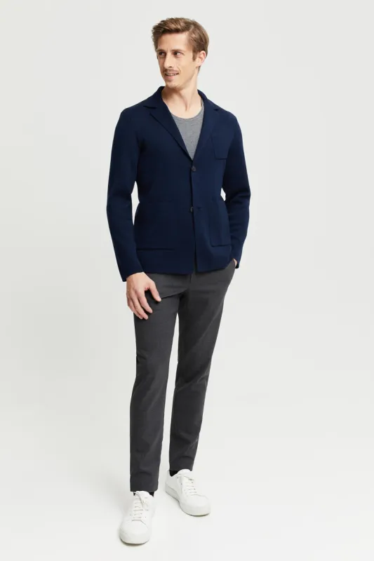 Elias Extre Fine Merino Wool Cardigan Blue sold by Ivalo.com