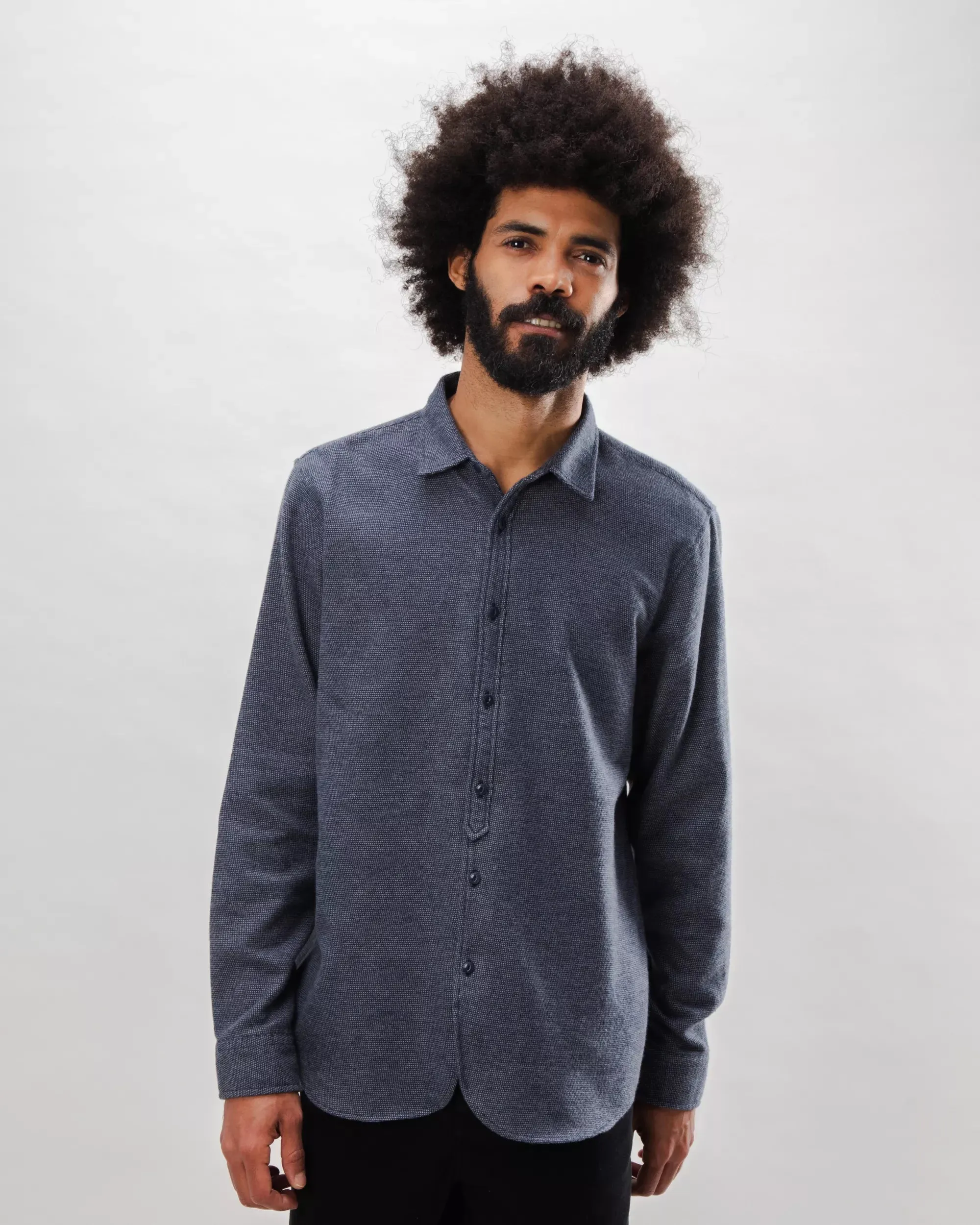 Mouline Flannel Overshirt Dark Grey sold by Ivalo.com product image thumbnail 2