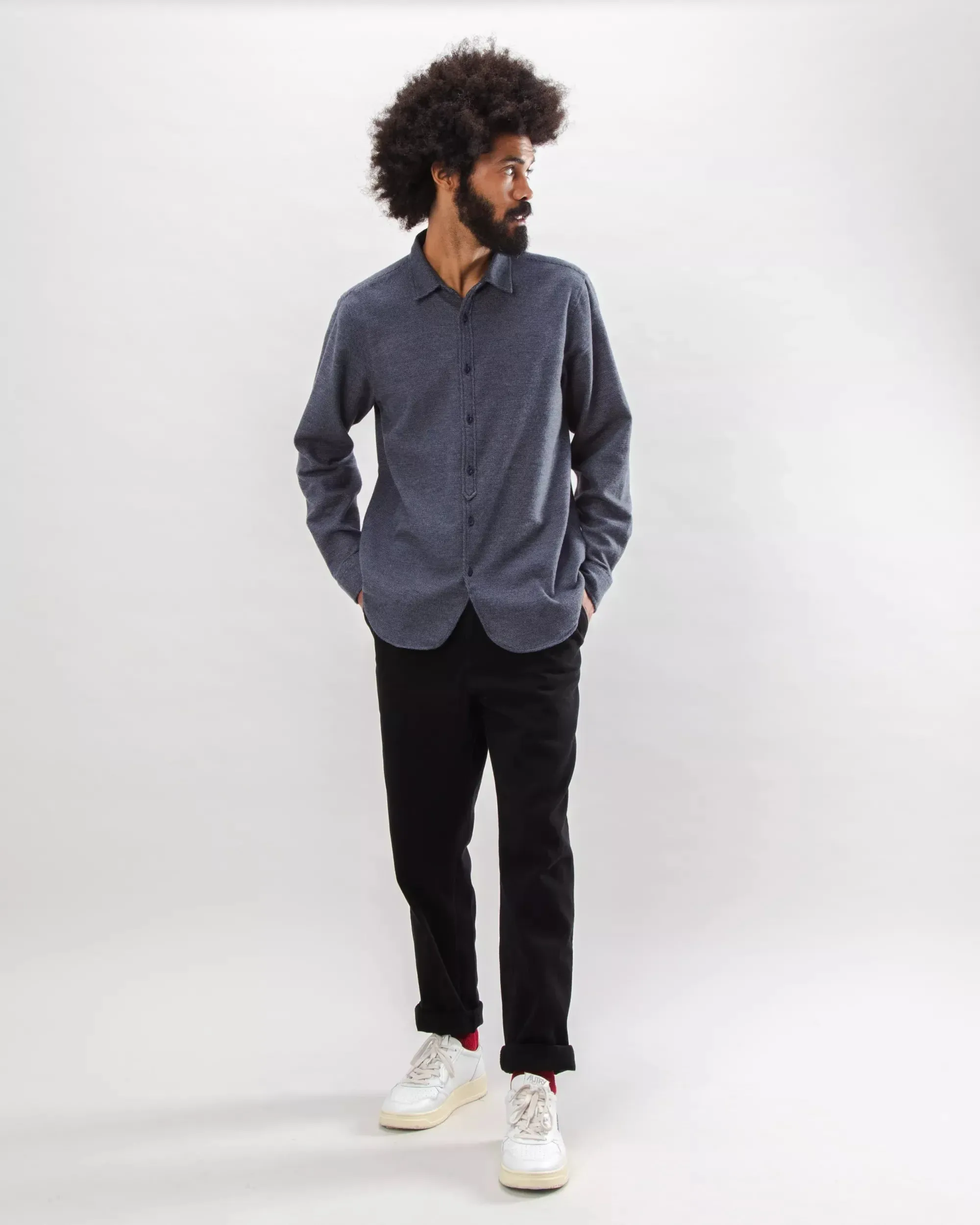 Mouline Flannel Overshirt Dark Grey sold by Ivalo.com product image thumbnail 3