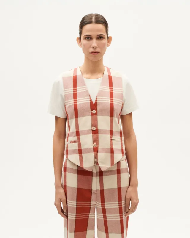 Edith Vest Red Picnic Checks sold by Ivalo.com