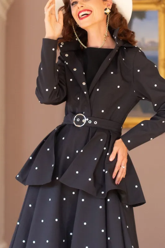 Peplum Buckle Belt Black Polka Dots sold by Ivalo.com