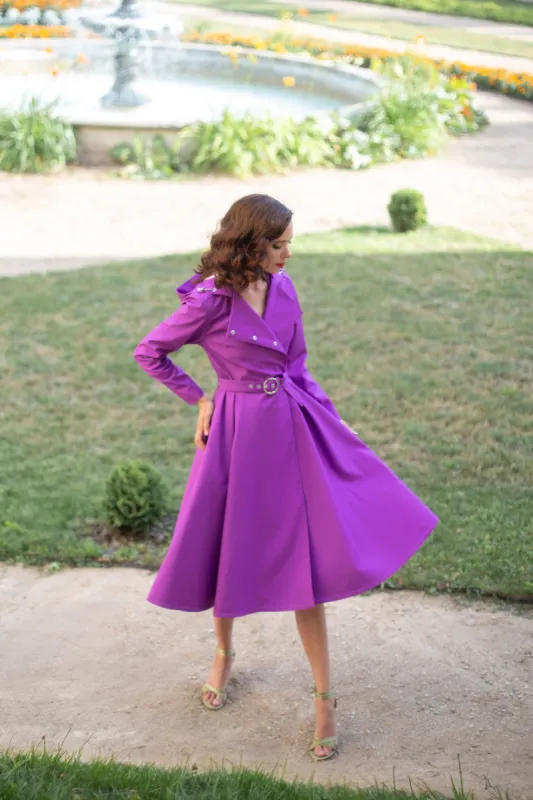 Double Breasted Trench Coat Fuchsia sold by Ivalo.com