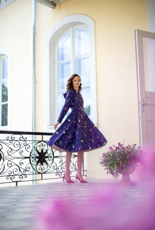 Double Breasted Trench Coat Violet Bloom sold by Ivalo.com