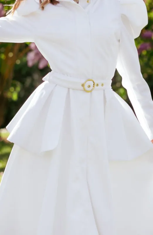 Peplum Buckle Belt White sold by Ivalo.com