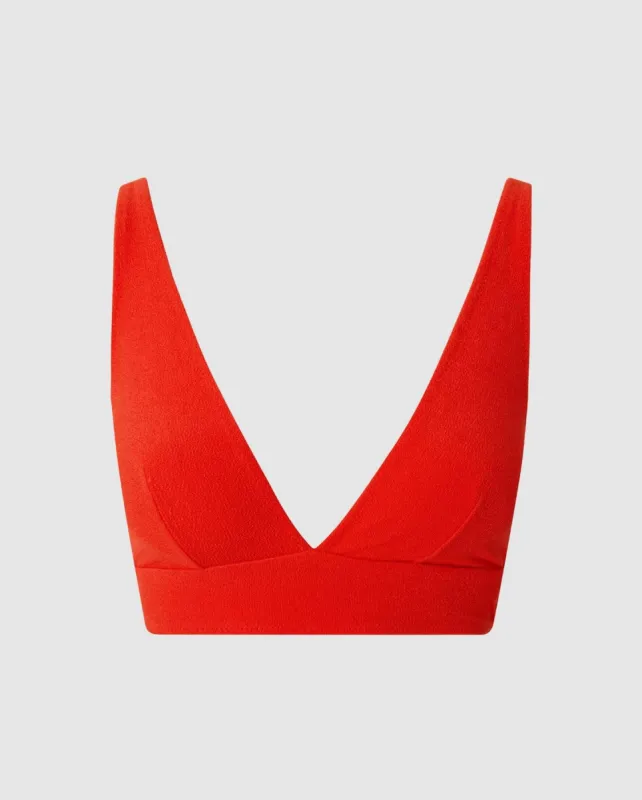 Plunge Bikini Top Papaya sold by Ivalo.com