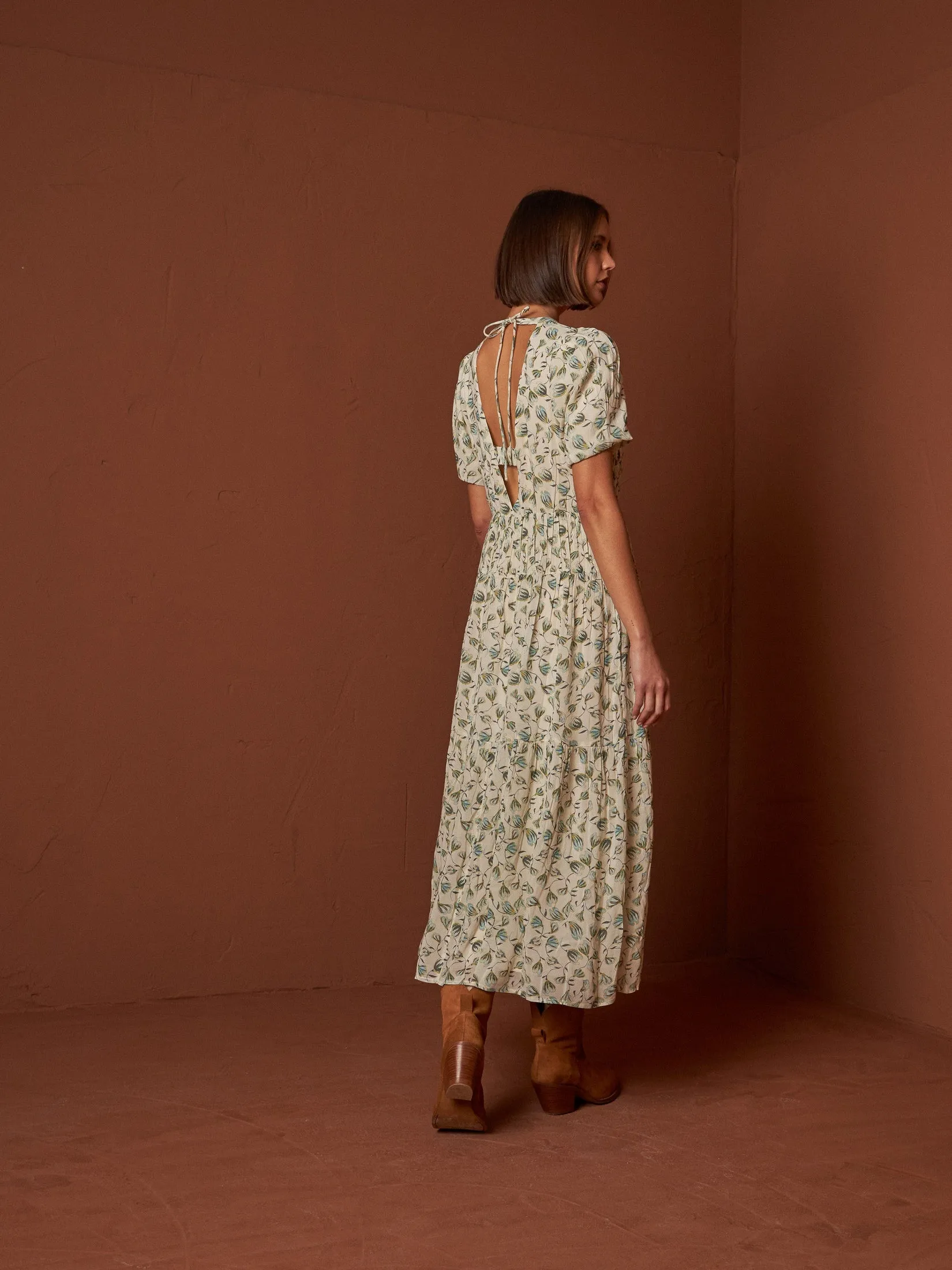 Maxi Dress Viscose Chiffon Beige sold by Ivalo.com product image thumbnail 2