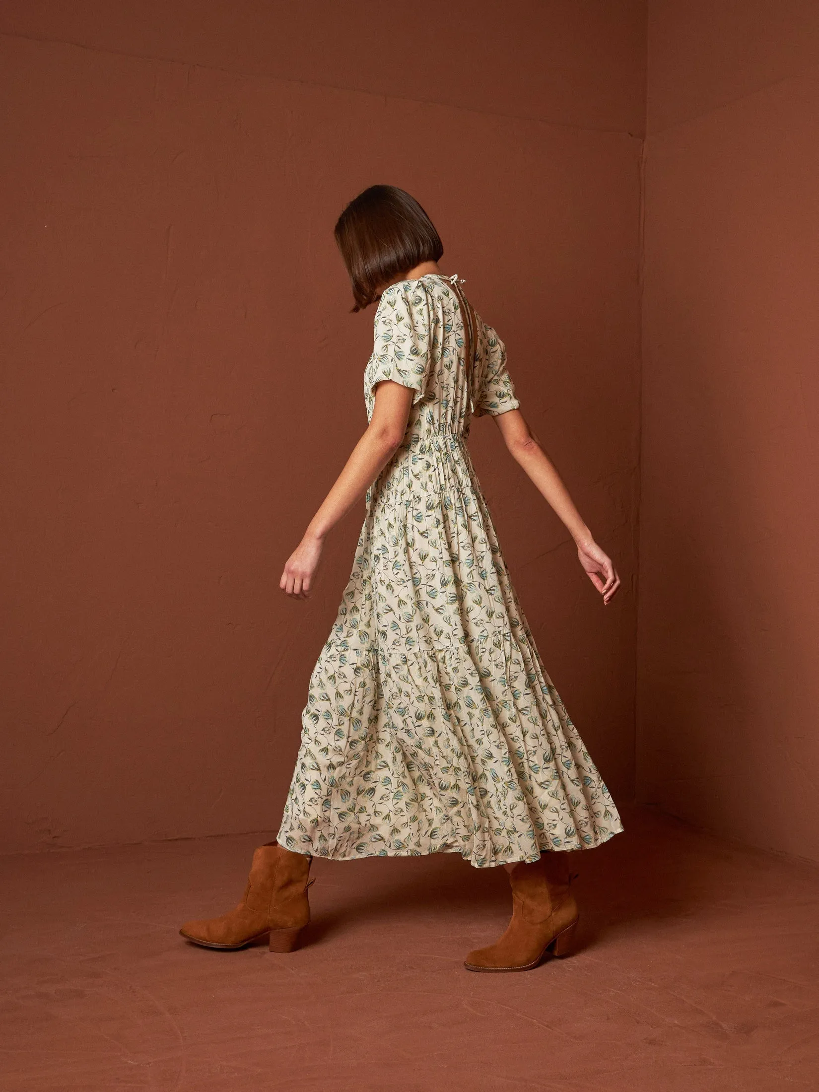 Maxi Dress Viscose Chiffon Beige sold by Ivalo.com product image thumbnail 3