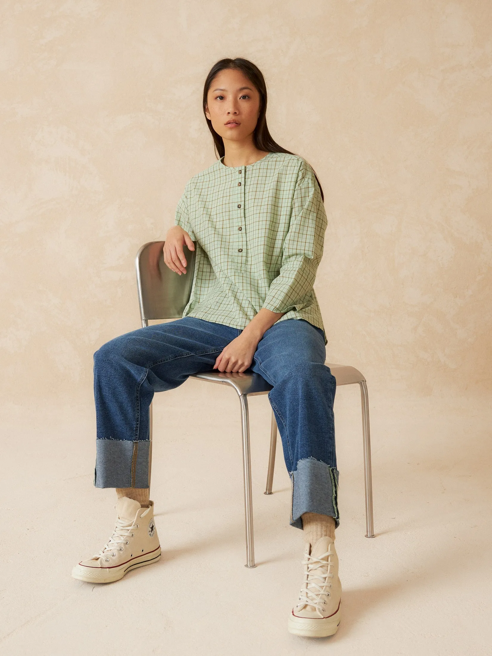 Checkered Blouse Blue sold by Ivalo.com product image thumbnail 3