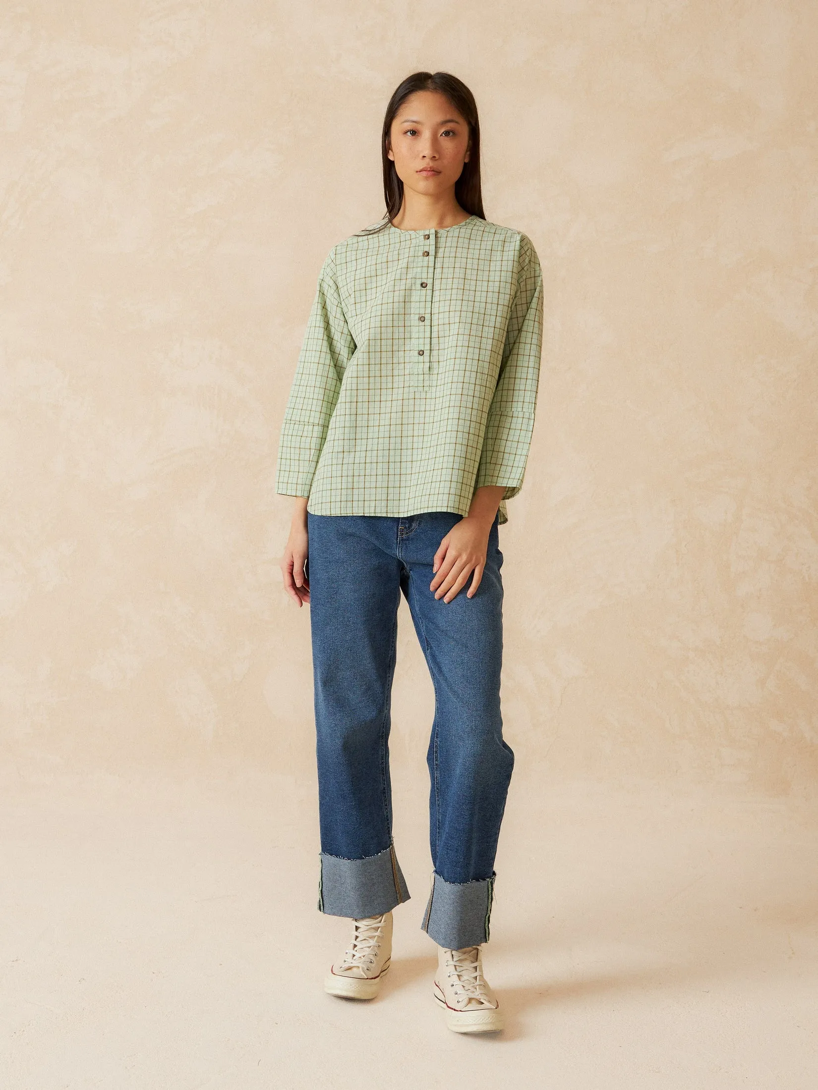 Checkered Blouse Blue sold by Ivalo.com