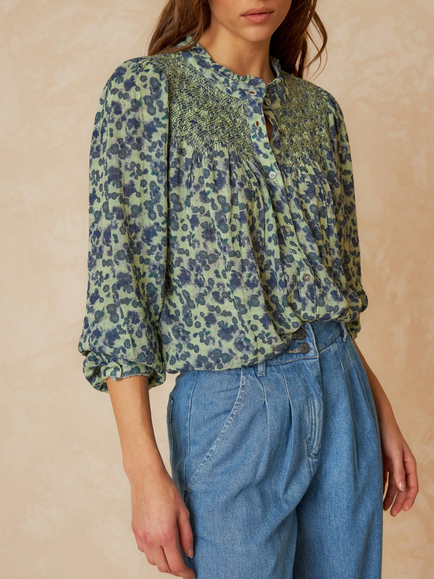 Smock Embroidered Shirt Green sold by Ivalo.com product image thumbnail 5