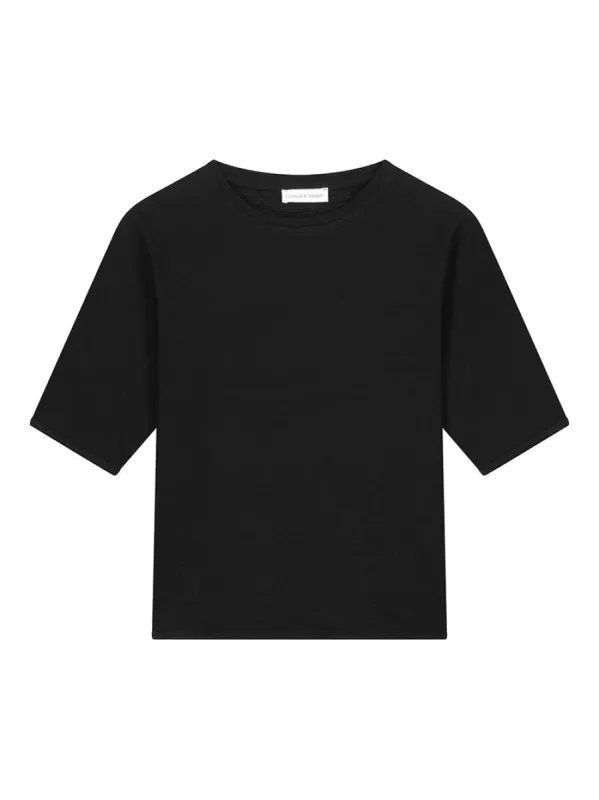 Rosa Structured Cotton Tee Black sold by Ivalo.com