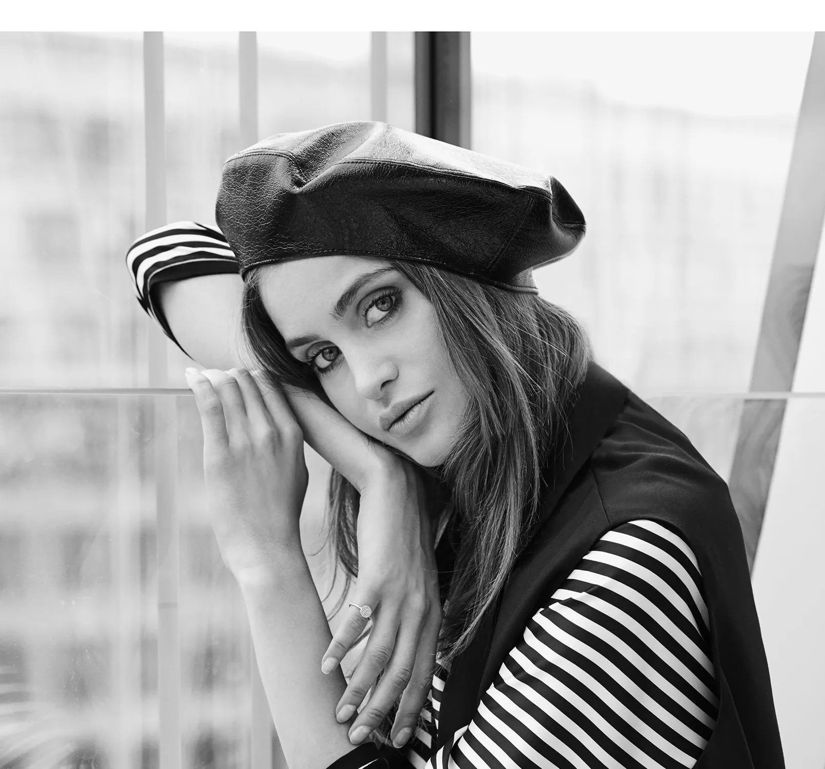 Black Leather Beret sold by Ivalo.com