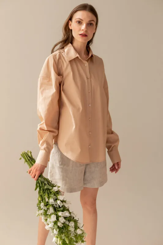Classic Oversize Shirt Beige sold by Ivalo.com